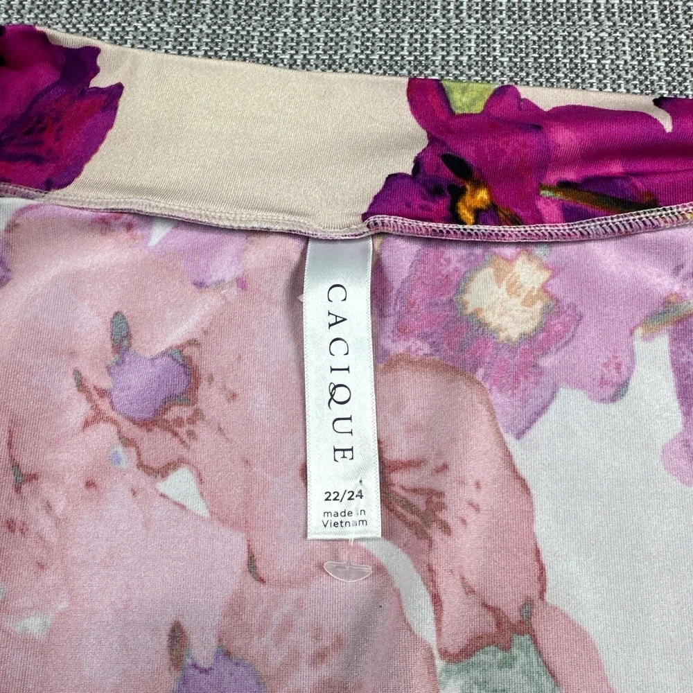 Cacique Robe Women 22 / 24 Floral Comfort Short Kimono Boho Light Jacket Vibrant